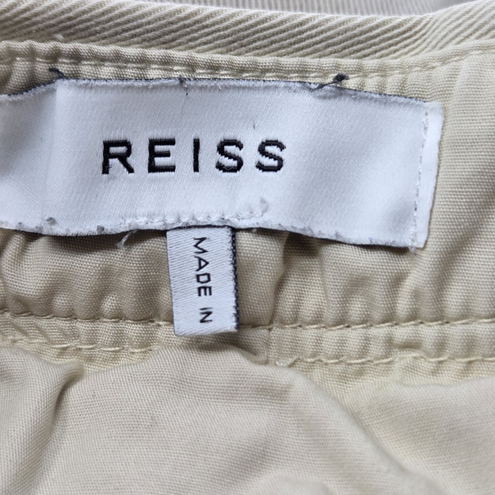 Reiss Men's 5 Pocket Cotton Blend Pant Size 32x27 Beige Cream Stretch - Picture 7 of 10